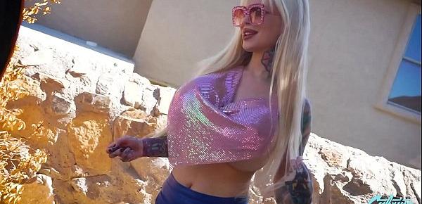  Sabrina Sabrok Huge tits flashing in public